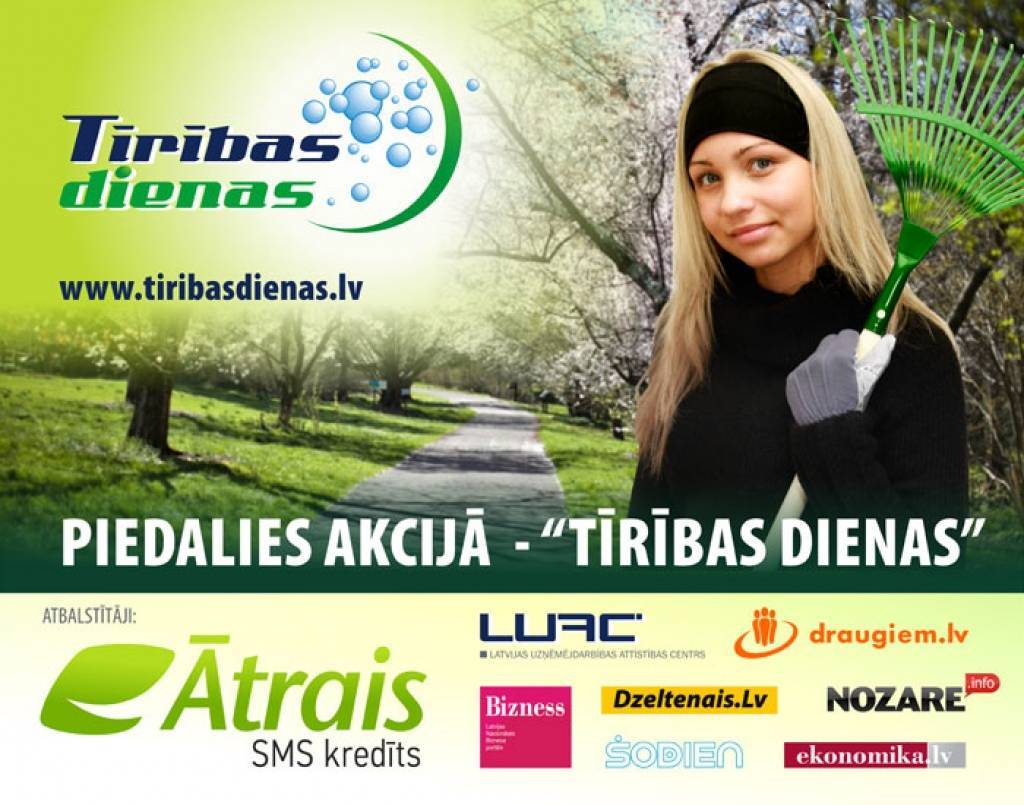 Sācies "Tīrības dienu" mēnesis; uzņēmumi tiek aicināti pieteikt savas talkas vietas