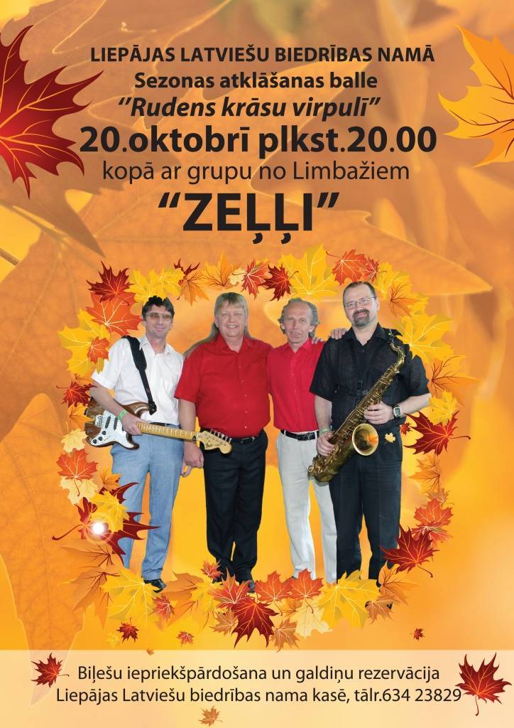 Biedrības namā sezonu atklās ar balli "Rudens krāsu virpulī" un "Zeļļiem"