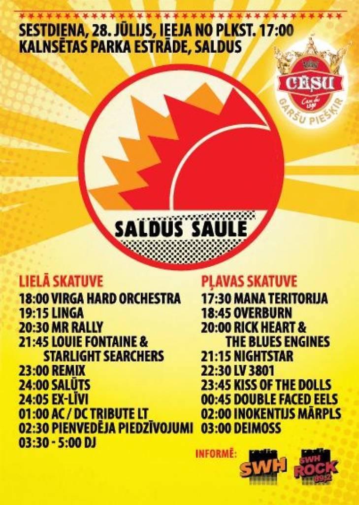 Sestdien notiks festivāls "Saldus Saule"