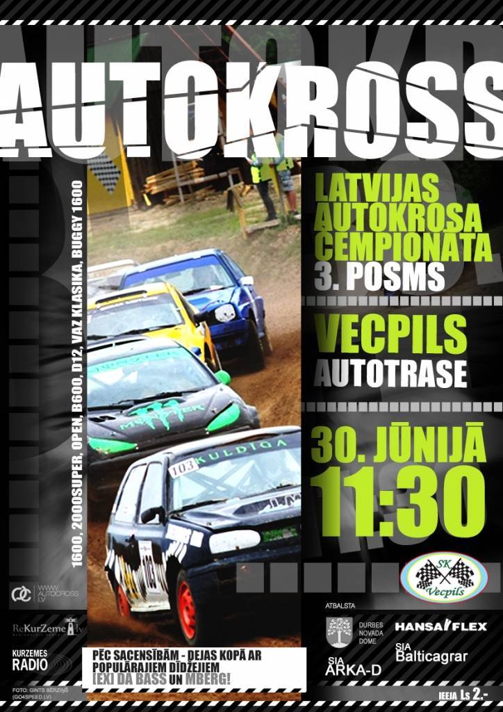 Vecpils autotrasē pirmo reizi notiks Latvijas autokrosa čempionāts