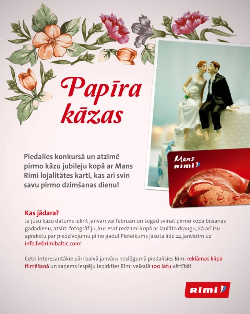 Aicina piedalīties Papīra kāzu konkursā