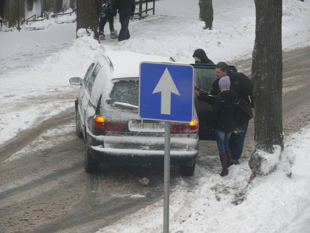 FOTO: Automašīnu apskādē, bet liepa vēl turās