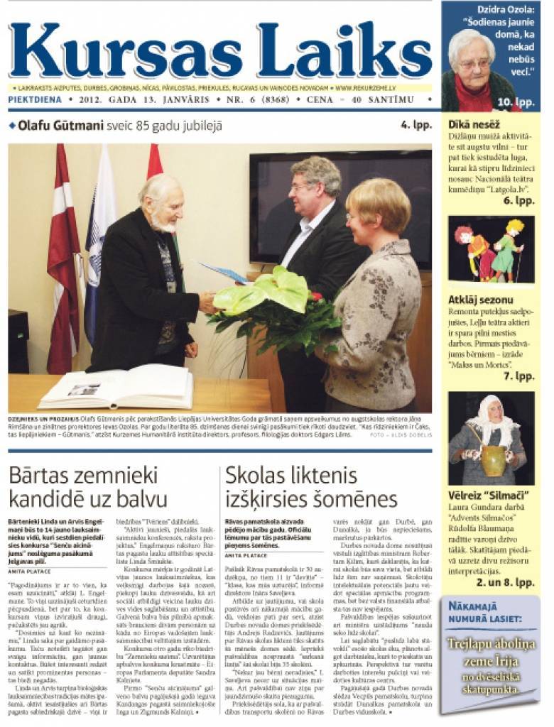 13. janvāra "Kursas Laikā": Vecpilnieki iestudē lugu, kuru salīdzina ar "Latgola.lv"