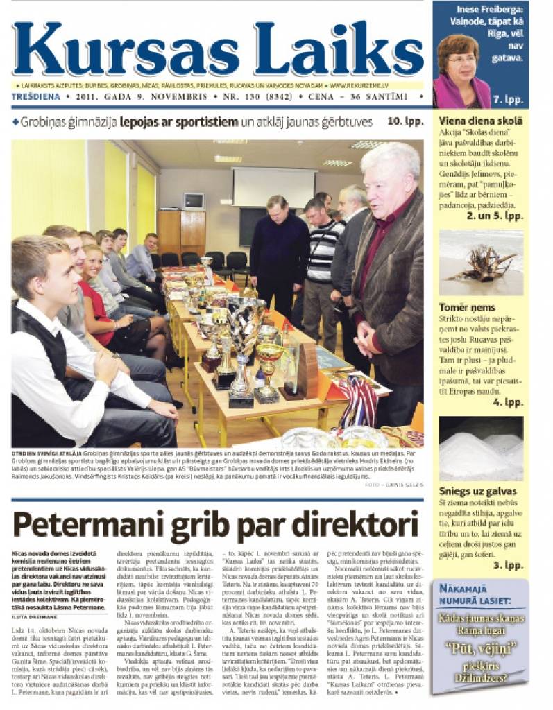 9. novembra "Kursas Laikā": Vaiņode, tāpat kā Rīga, vēl nav gatava