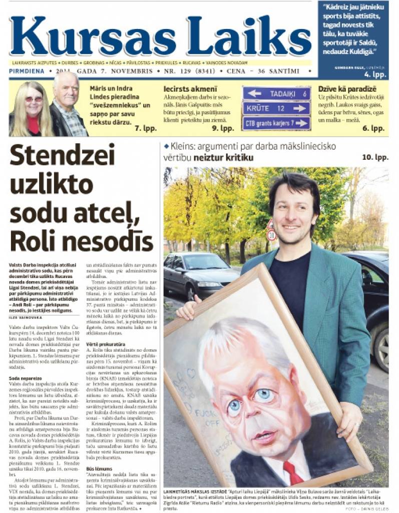 7. novembra "Kursas Laikā": Stendzei sodu atceļ, īsto atbildīgo – Andi Roli – sodīt nevar