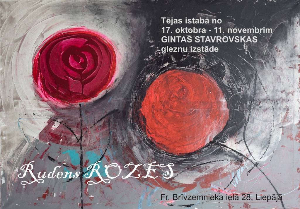 "Tējas istabā" apskatāma izstāde "Rudens rozes"