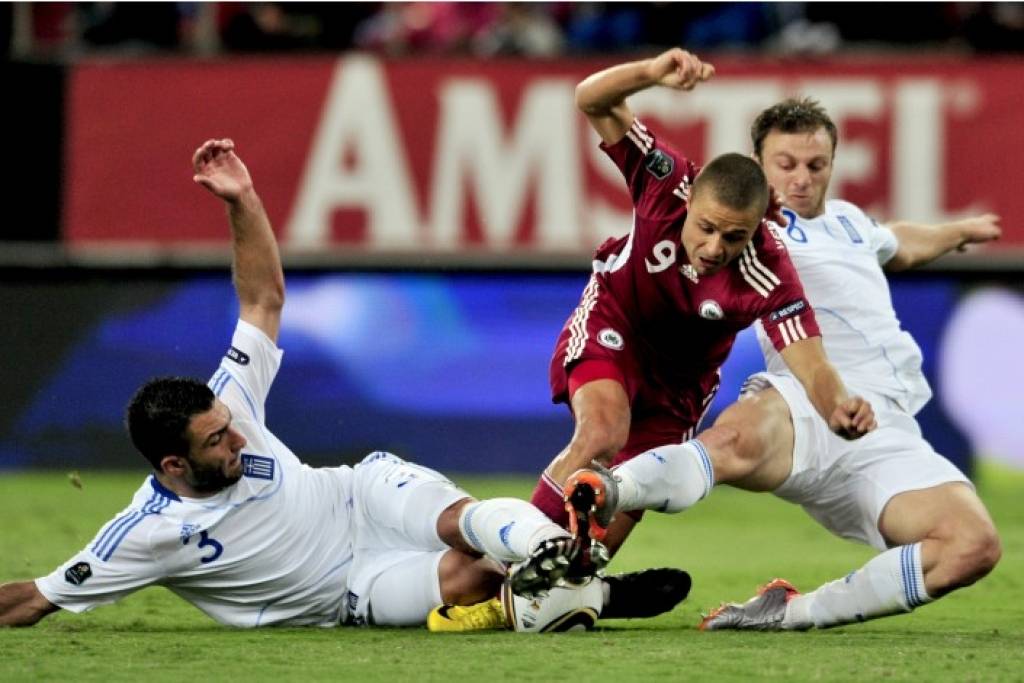 Latvijas futbolisti nospēlē neizšķirti ar EČ kvalifikācijas grupas līderiem grieķiem
