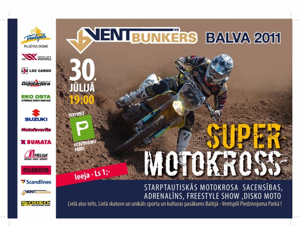 Ventspilī būs supermotokross - "Ventbunkers Lielā balva 2011"