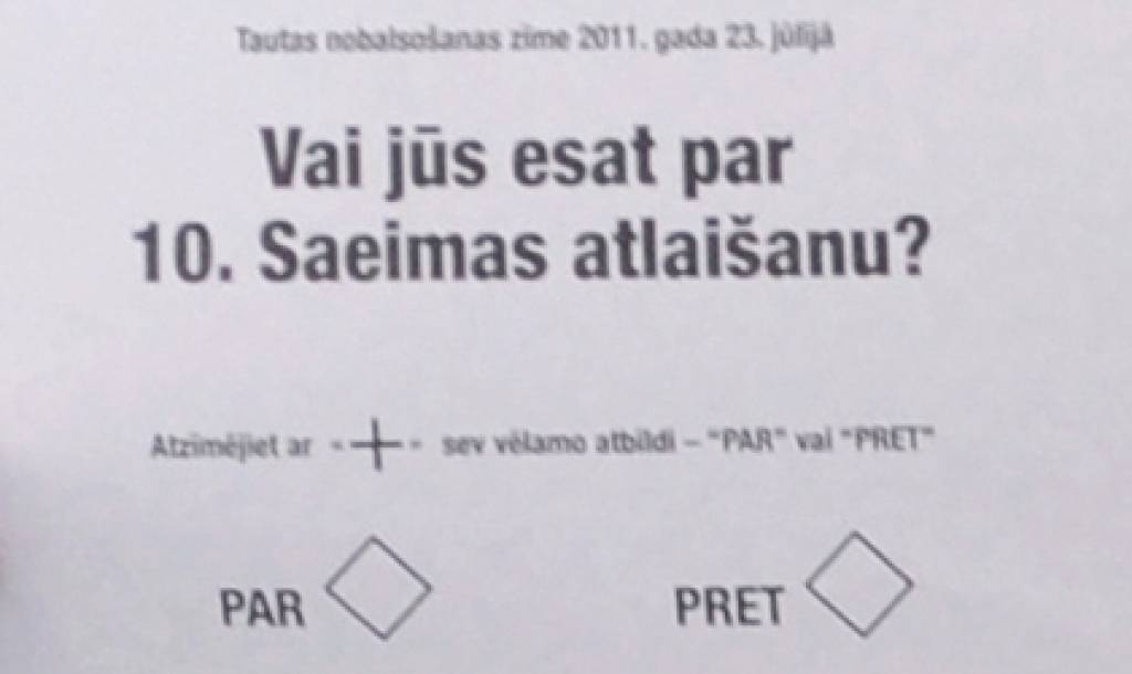 Referendumā balsos par 10.Saeimas atlaišanu