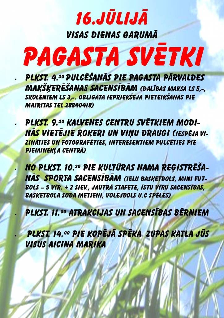 Sestdien Kalvenes pagasta svētki