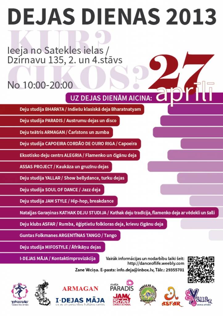Nedēļas nogalē būs Dejas dienas