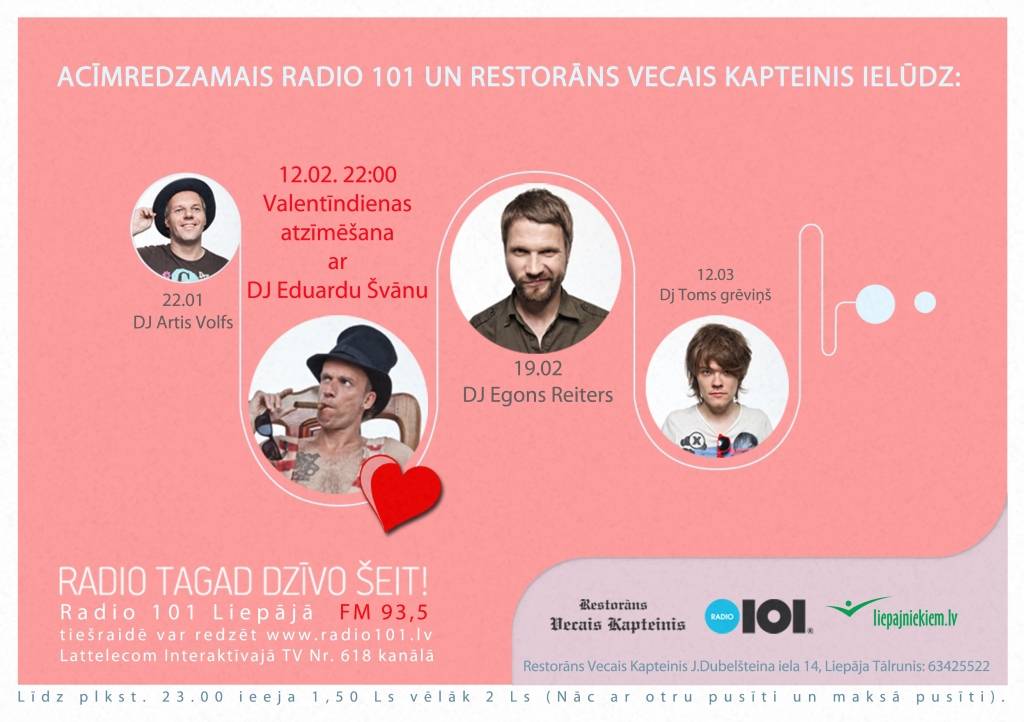 Radio 101 un restorāns "Vecais kapteinis" iešūpos Liepāju