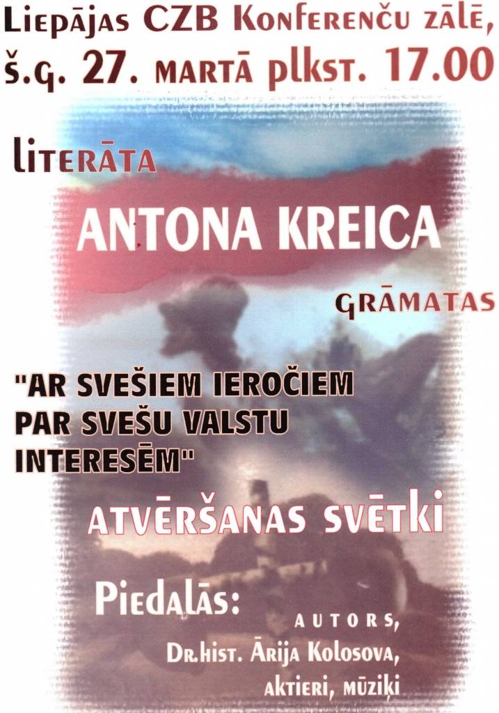 Atvērs Antona Kreica grāmatu