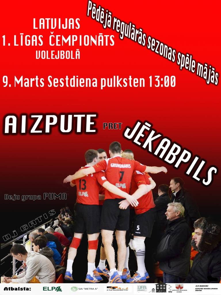 Aizputnieki aizvadīs regulārā čempionāta pēdējo mājas spēli