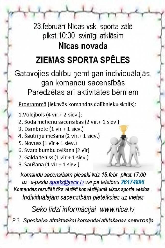 Būs Nīcas novada ziemas sporta spēles