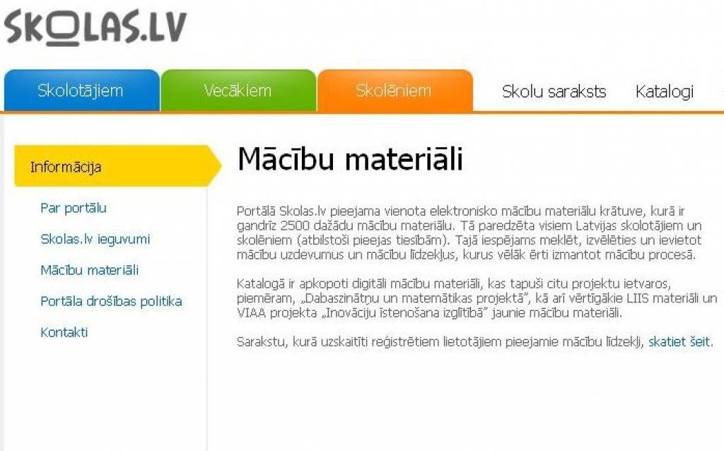 Izdevējus satrauc bezmaksas mācību materiāli portālā skolas.lv