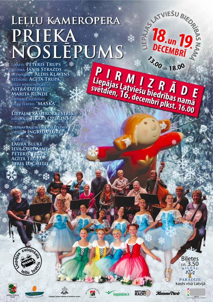 Pirmoreiz Latvijā atskaņos liepājnieku radītu leļļu kameroperu "Prieka noslēpums"