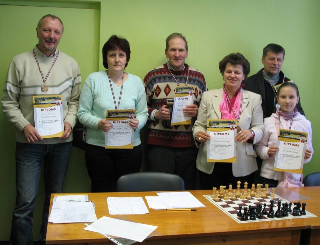 FOTO: Ojārs Vējkājs un Ligita Ķēde uzvar "Tempo" kausa izcīņā šahā