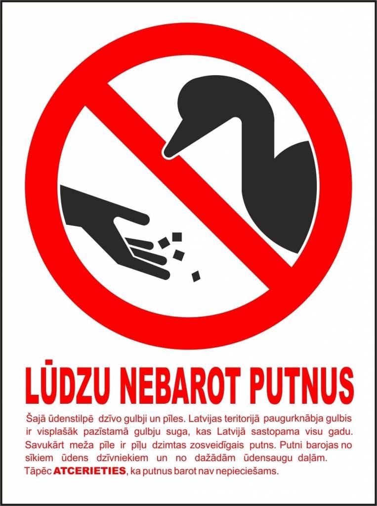  Domājot par putnu drošību, pie Liepājas ūdenstilpēm izvietos informatīvas zīmes