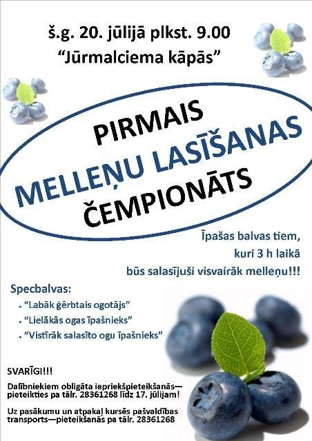 Nīcas novadā notiks melleņu lasīšanas čempionāts