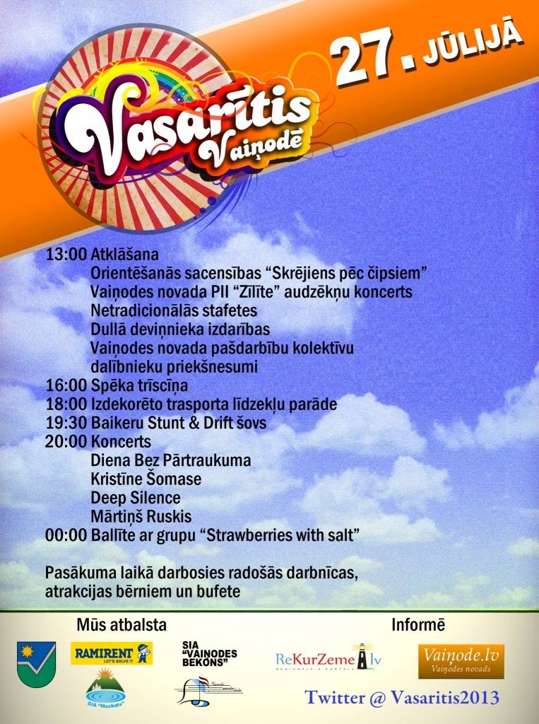 Vaiņodē gaida "Vasarīti"