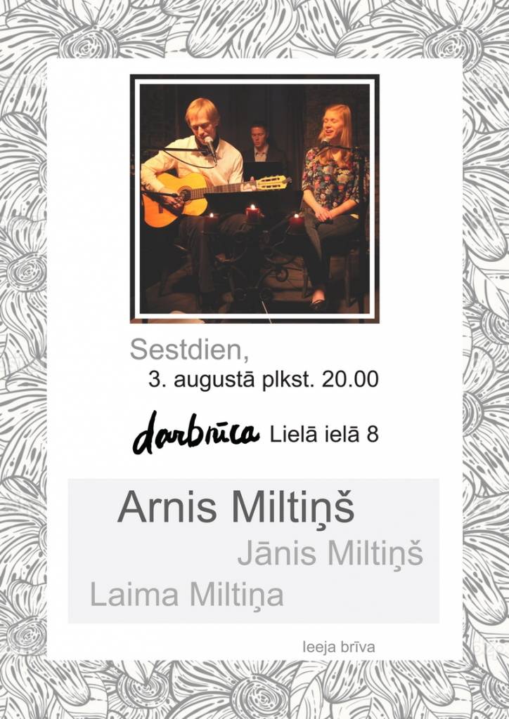 Darbnīcā uzstāsies dziesminieks Arnis Miltiņš