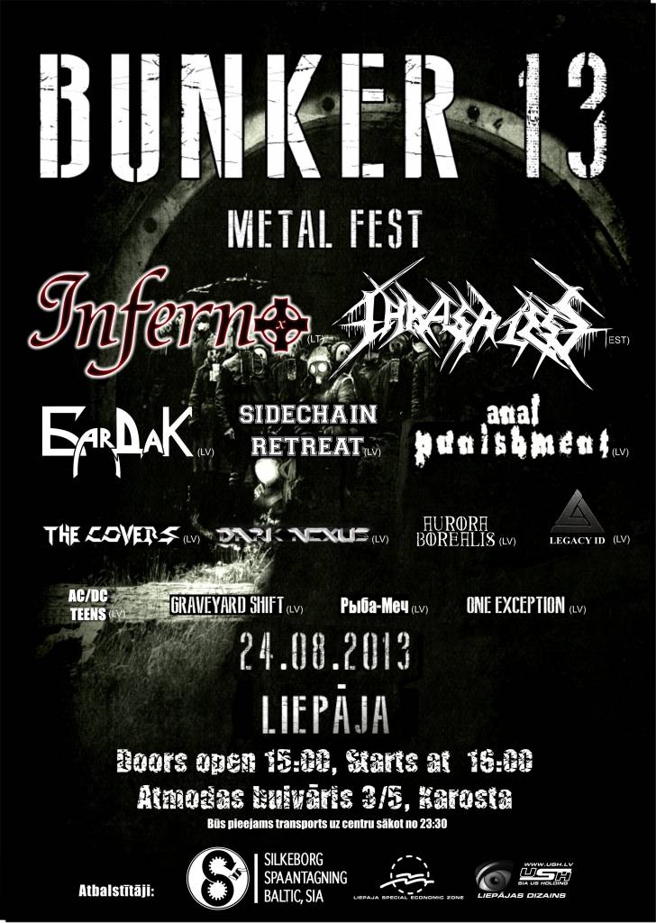 Laimē ielūgumus uz metālmūzikas festivālu "Bunker 13"!