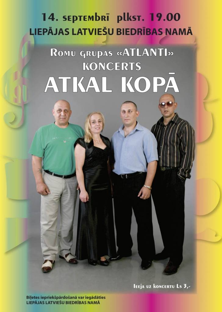 Liepājā uzstāsies romu grupa "Atlanti"
