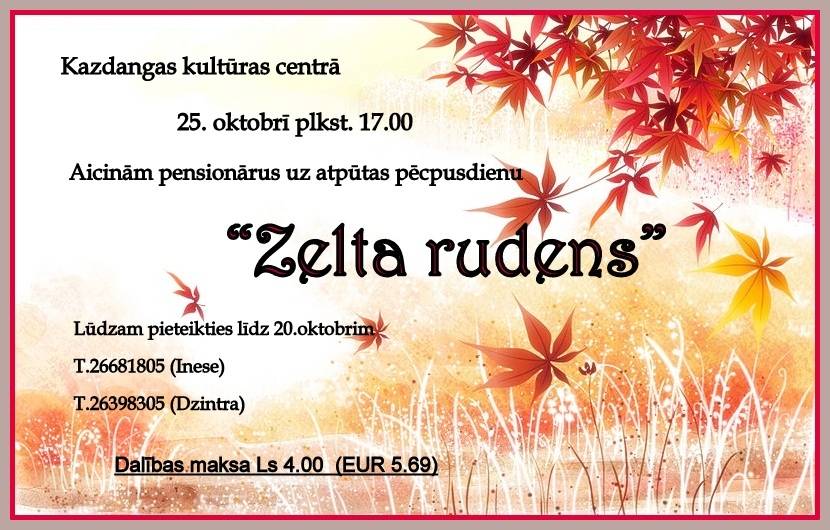 Atpūtas pēcpusdiena "Zelta rudens"