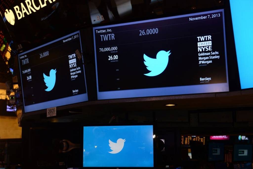 Twitter akcijas cena pirmajā tirdzniecības dienā uzlec par 90%