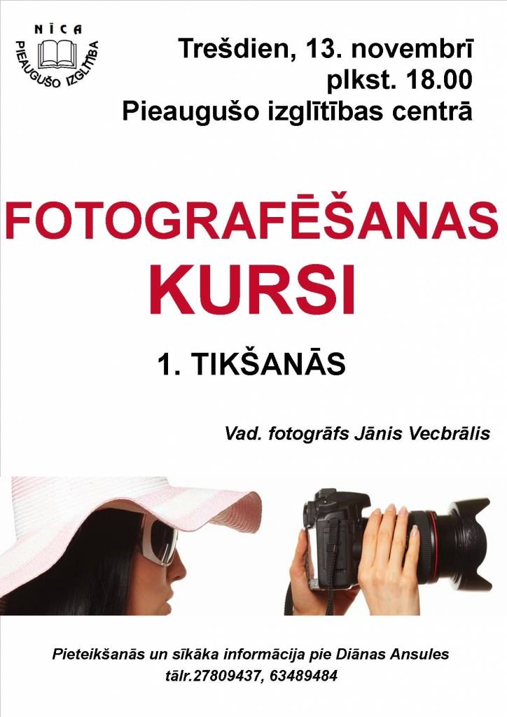 Nīcā notiks fotografēšanas kursi