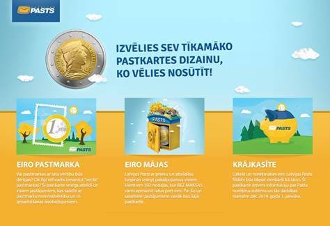 No šodienas bez maksas var nosūtīt eiro pastkarti