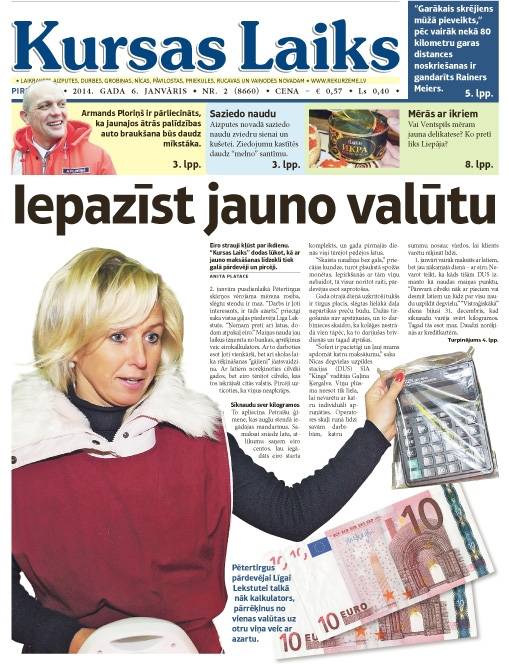 Par izmaiņām "Kursas Laika" redakcijas un sludinājumu nodaļas (kases) darba laikā
