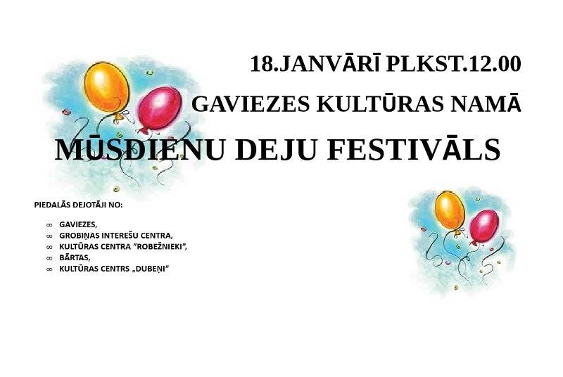 Gaviezē notiks Mūsdienu deju festivāls