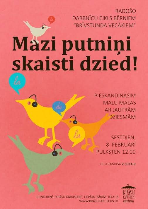 Radošo dziesmu darbnīca „Mazi putniņi skaisti dzied”