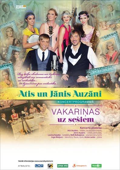 Ar koncertprogrammu "Vakariņas uz sešiem" Liepājā viesosies Atis un Jānis Auzāni