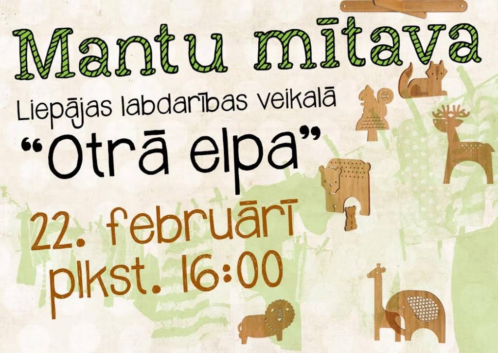 Labdarības veikals "Otrā elpa" aicina uz "Mantu Mītavu"