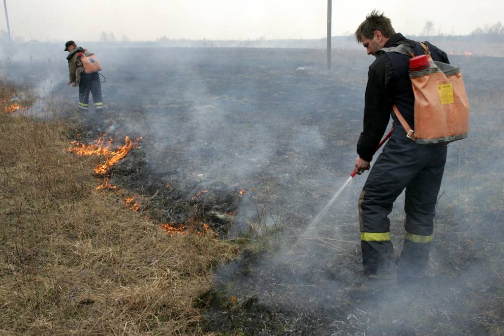 VUGD dzēsis 203 kūlas ugunsgrēkus; cietis ugunsdzēsējs