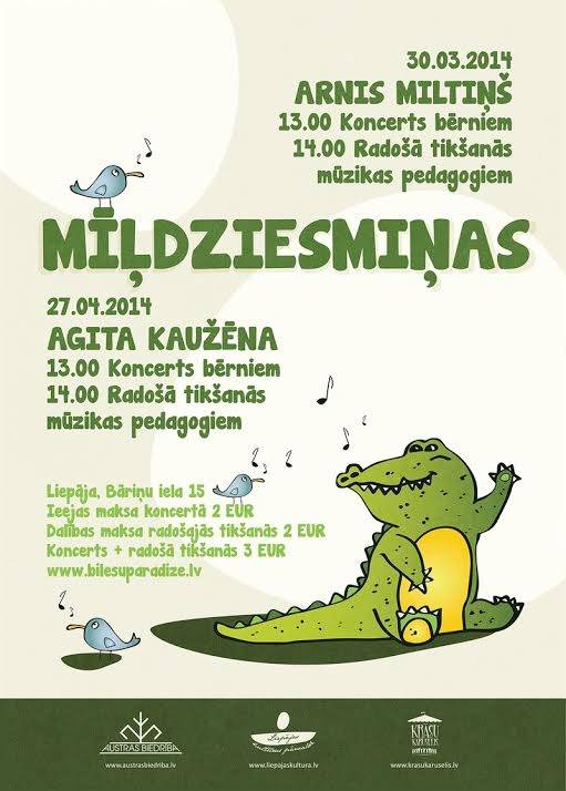 Koncerts bērniem un radošā tikšanās ar bērnu dziesmu autoriem – Arni Miltiņu un Agitu Kaužēnu