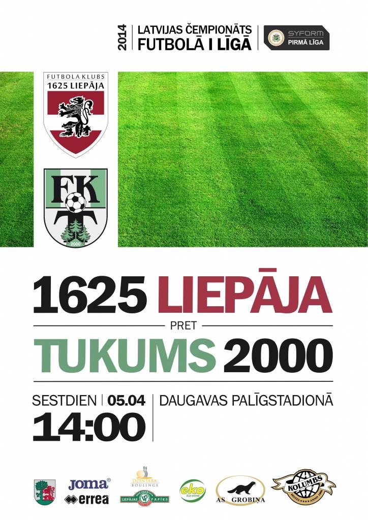 "1625 Liepāja" pirmo līgu uzsāks ar spēli pret "Tukums 2000"