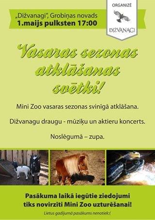 "Dižvanagu" Mini Zoo atklās sezonu