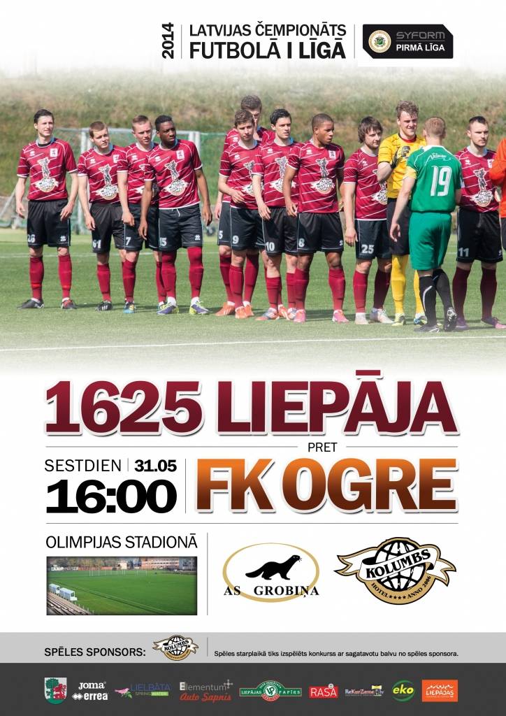 "1625 Liepāja" spēlēs ar "Ogri"