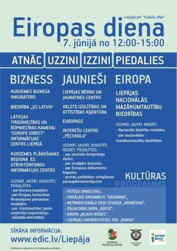 Nāc, uzzini, izzini, piedalies "Eiropas dienā" Liepājā!