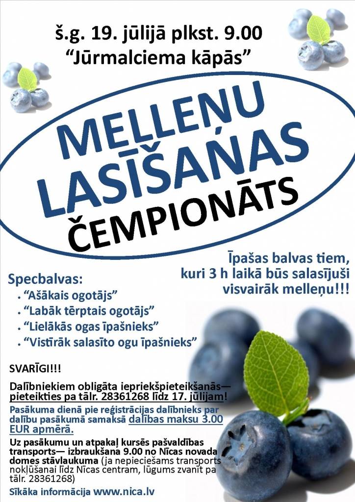 Vēl var pieteikties melleņu lasīšanas čempionātam