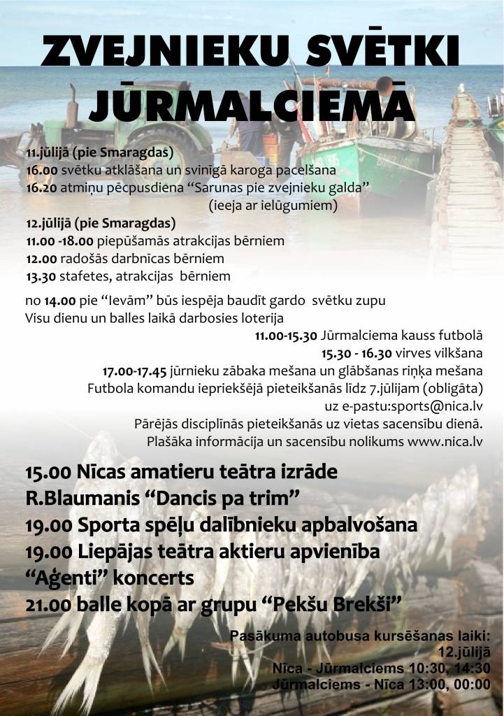 Zvejnieku svētkos Jūrmalciemā jau tradicionāli notiks sporta spēles