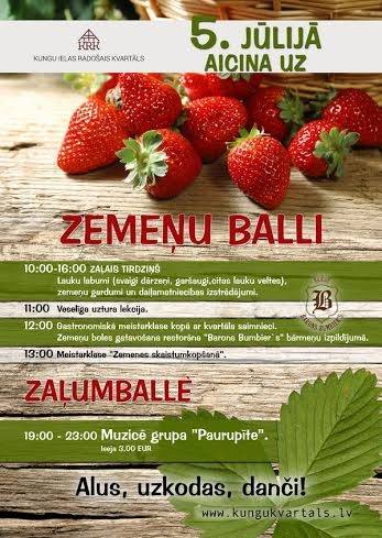Kungu kvartālā sestdien būs Zemeņu balle