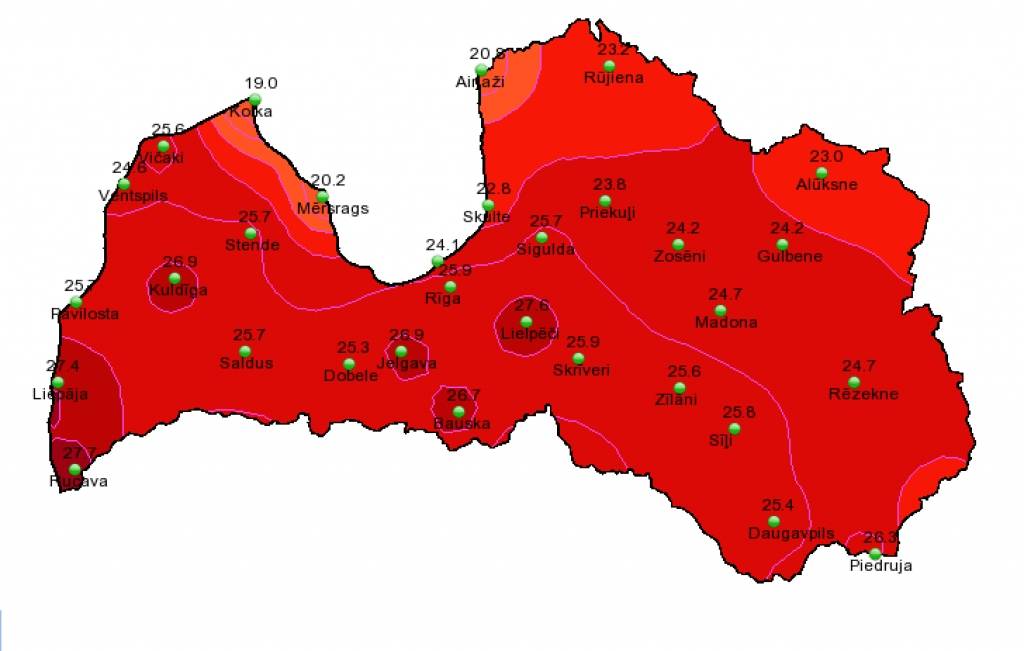 Karstuma rekordi sestdien nav gāzti
