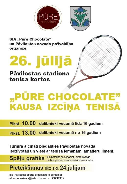 Pāvilostas tenisa kortos notiks "Pūre Chocolate" kausa izcīņa tenisā