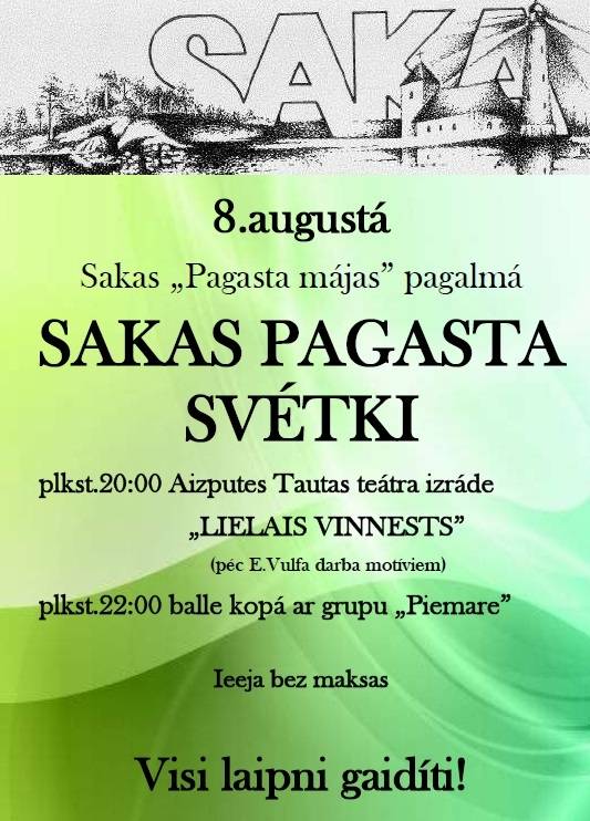 Notiks Sakas pagasta svētki