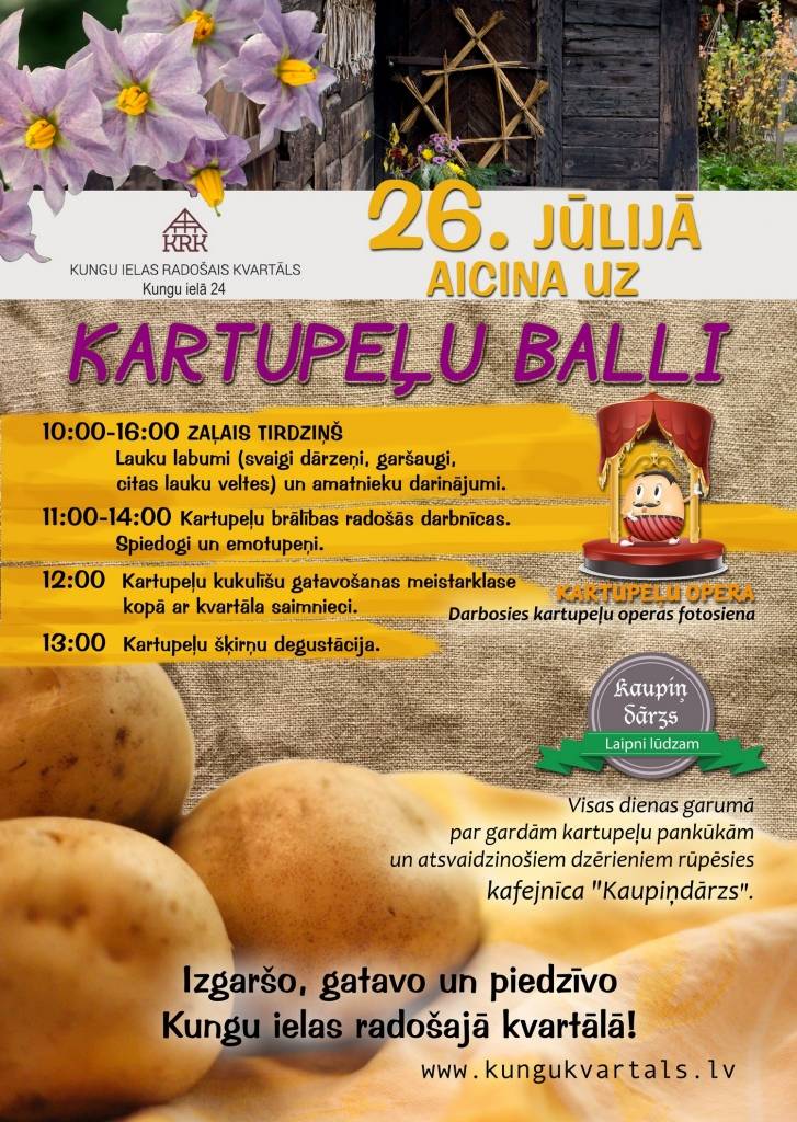 Kungu ielas kvartāls aicina uz garšas piedzīvojumu Kartupeļu ballē